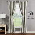 thumbnail image 5 of Legrae Blackout Thermal Insulated Grommet Curtains, Set of 2 Panels with Tiebacks, Oatmeal, 38" x 84", 5 of 11