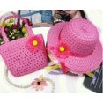 thumbnail image 4 of Sombrero de paja para niños Sombrero de sol para niños Bolso para bebé Conjunto de dos piezas, 4 of 4