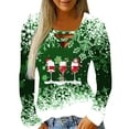 thumbnail image 2 of Ichuanyi liquidación de moda femenina con cuello en V empalmante de manga larga camiseta suelta para mujeres ICHUANYI WER2023081602616, 2 of 4