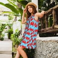 thumbnail image 2 of Balery Cartoon Crabs Vestidos de verano para mujer con estampado: vestido holgado sin mangas, vestido playero informal y cómodo para días calurosos., 2 of 7