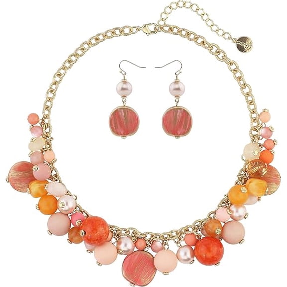 Coiris Women's Beaded Strand Statement Necklace Beads Collar