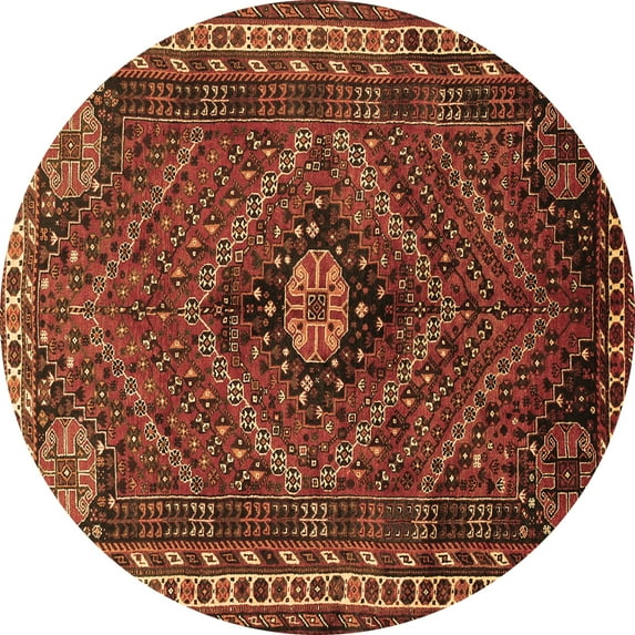 Ahgly Company Indoor Round Persian Brown Traditional Area Rugs, 5' Round