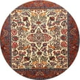 thumbnail image 1 of Ahgly Tapis d'Intérieur Rond Traditionnel Safran Rouge Persan, 3 Pieds Rond, 1 of 6