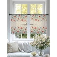 thumbnail image 3 of Sheer Curtains 54 Inches Long 2 Panels, Independence Day Blue Red Floral Rod Pocket Curtain Voile Draperies, Summer Pastoral Wildflower Light Filtering Window Treatment for Living Room, 3 of 8