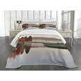 thumbnail image 3 of Ambesonne Fall Quilted Bedspread Set 3 Pcs, Idyllic Countryside View, Queen Size, Multicolor, 3 of 5