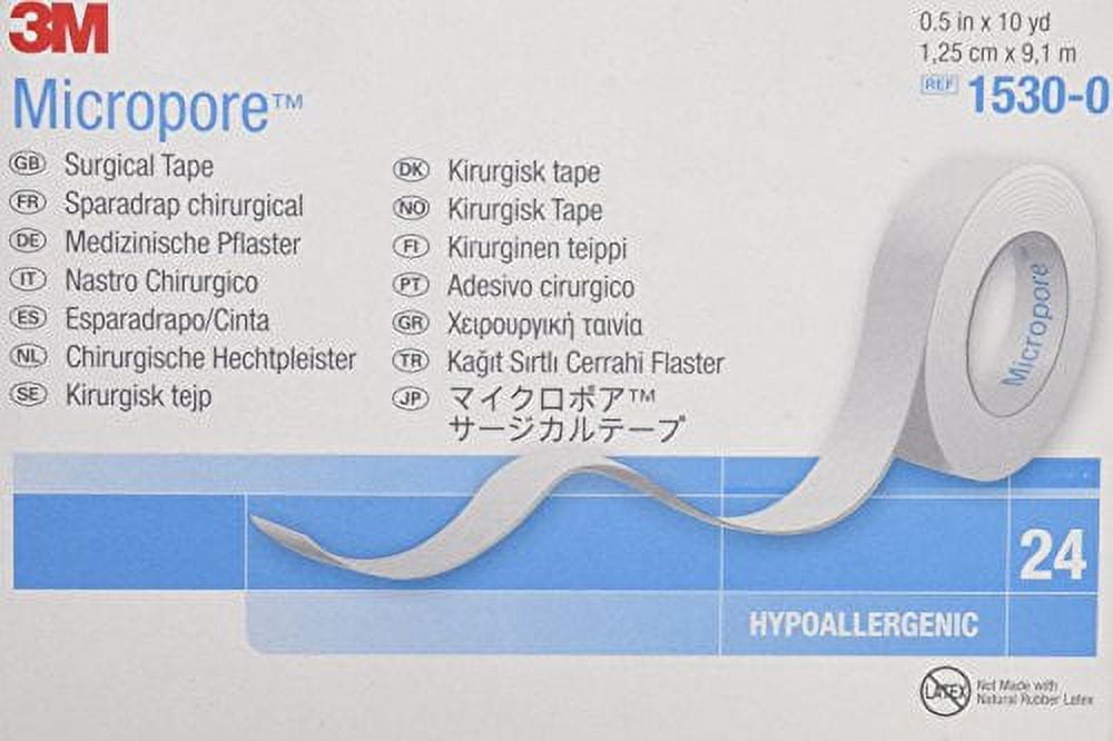 3M Micropore Medical Tape Skin Friendly Paper 1/2 Inch X 10 Yards NonSterile, Case of 240