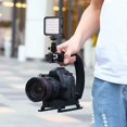 thumbnail image 4 of Portable Handheld DV Camera Bracket Stabilizer + LED Fill Light Kit with Cold Shoe Tripod Head for All SLR Cameras & DV, 4 of 5