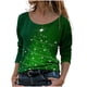 thumbnail image 1 of Camisas de Navidad Para Mujer Tops de Cuello Redondo Blusa de Manga Larga Con Estampado de Árbol de Moda Odeerbi  ODB194464, 1 of 5