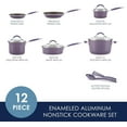 thumbnail image 2 of Rachael Ray Cucina - Batería de cocina antiadherente, porcelana dura, 12 piezas, Morado, 2 of 5