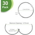 thumbnail image 2 of 2 Inch Ring Binder Book - 30 Pack Metal Loose Leaf Ring Binder Nickel Silver Keychain Ring for Index Flash Cards School Office, 2 of 5