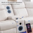 thumbnail image 4 of 3 Pieces Power Recliner Chair Sectional Sets,White Faux Leather 3 Seater Reclining Sofa,Loveseat Recliner Chair, Single Seater Recliner for Living Room Furniture Sets Home Theater Seating with Speaker, 4 of 7