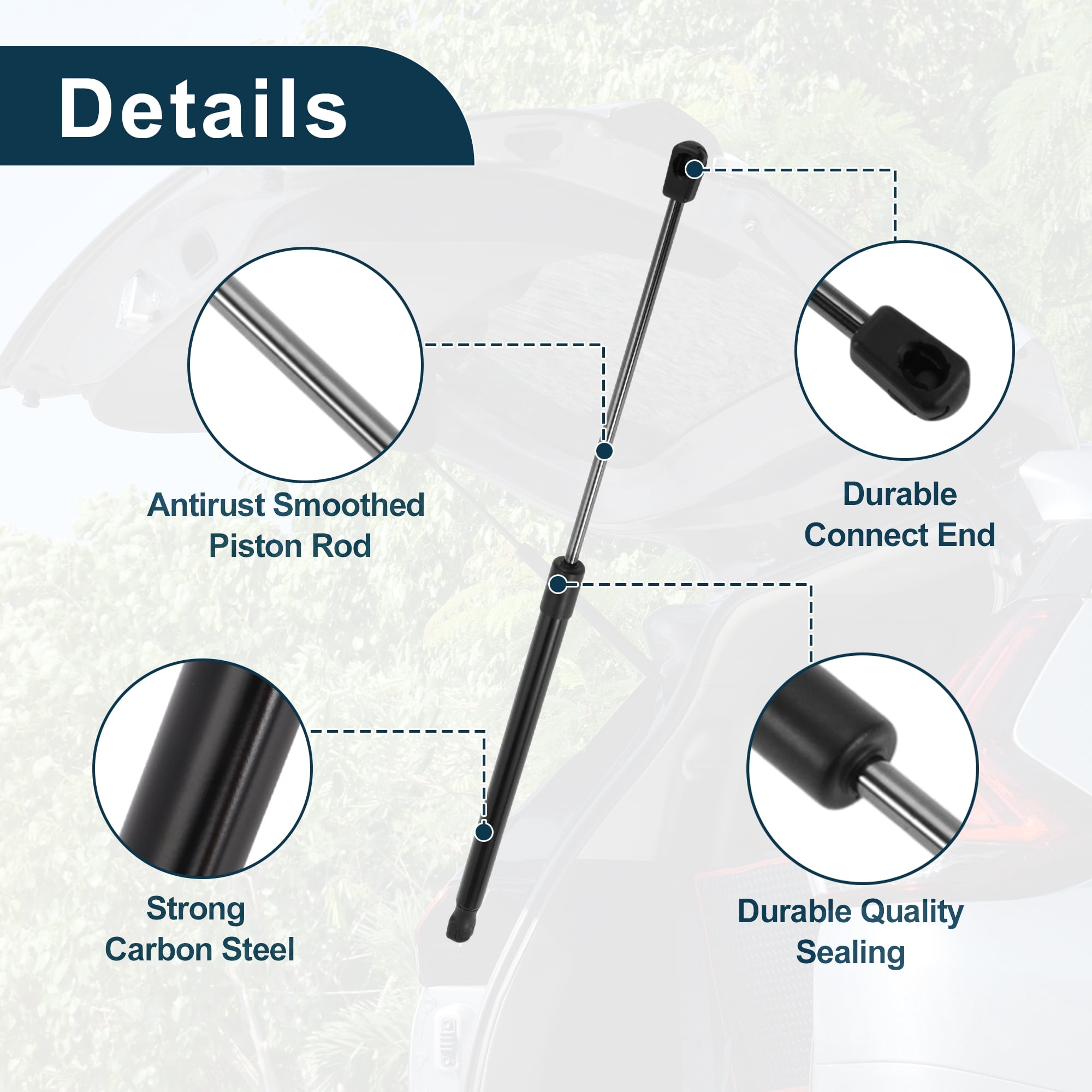 Unique Bargains 2Pcs Tailgate Lift Supports for VW Polo Mk5 (6R-6C) 2009-2017 Black