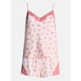 thumbnail image 6 of Joyspun Women’s Lace Trim Stretch Satin Cami and Shorts Set, 2-Piece, Sizes XS-3X, 6 of 6