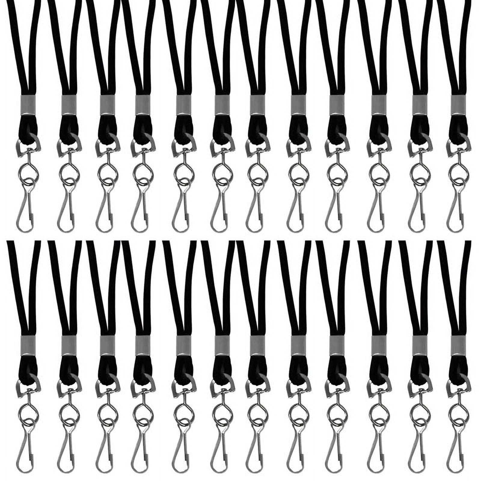 C-Line Products CLI89311-24 Black Standard Lanyard with Swivel Hook - 24 Each