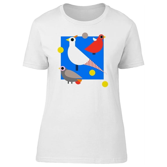 Cute Birds Cool Doodle Cartoon Tee Women's -Image by Shutterstock