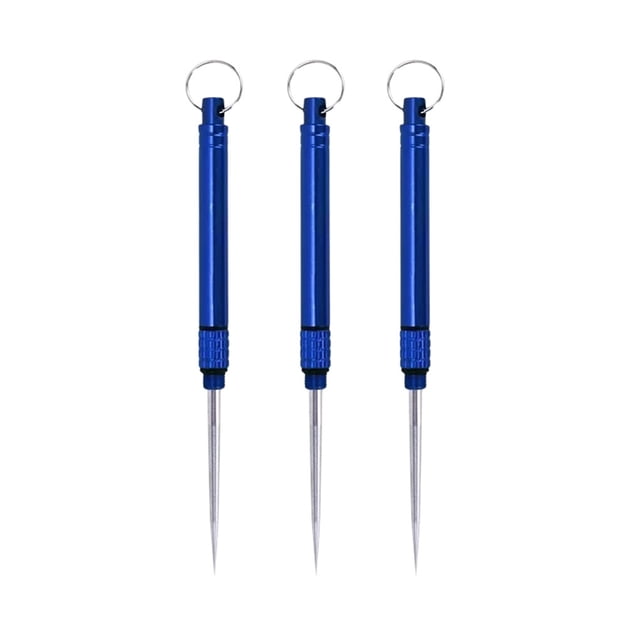 Wosthever 3 piezas de palillos de dientes, palitos de diseño, tenedor de fruta, llavero para acampar al aire libre, Mini reutilizable, ligero Kits de desorden para acampar Azul