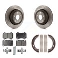 thumbnail image 1 of Transit Auto Rear Disc Rotors Ceramic Pads and Parking Brake Shoes Kit for Car 2006-2010 Jeep Grand Cherokee SRT8 K8T-105608, 1 of 11