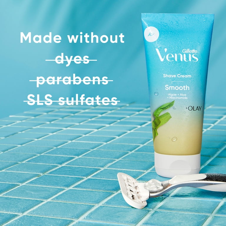 Gillette Venus Smooth plus Olay Shave Cream for Women, 6 oz