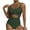 Green, variant on VBVC Womens Solid One Piece Swimsuit Tummy Control High Cut Bathing Suit Sexy V Neck Criss Cross Monikini