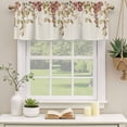thumbnail image 2 of Leaves Fall Curtain Valances for Windows, Kitchen Valance Window Treatments Panel 2 Pack, Thanksgiving Eucalyptus Leaf Rustic Rod Pocket Short Curtains for Bathroom Bedroom 42 x 12 Inch, 2 of 8
