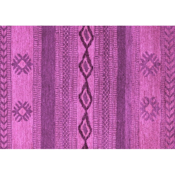 Ahgly Company Indoor Rectangle Abstract Purple Modern Area Rugs, 7' x 10'