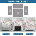 thumbnail image 6 of HELLHERO Hibiscus Print Reclining Stretch Sofa Slipcover 4 Piece Recliner Cover 1 Seat Extra Large Cover for Recliner Chair with Foot Rest, 6 of 8