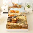 thumbnail image 3 of Manfei Thanksgiving Print Twin Sheets,Pastel Bat Pattern Bedding,3 Pieces,1 Flat Sheet,1 Fitted Sheet and 1 Pillowcase, 3 of 6