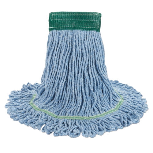 Super Loop Wet Mop Head, Cotton/synthetic Fiber, 5" Headband, Medium Size, Blue, 12/carton | Bundle of 5 Cartons