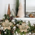 thumbnail image 4 of Upgraded Large Glitter Christmas Flowers Artificial Christmas Decoration Flowers Gold glitter Simulated Magnolia Flowers For Christmas Decoration T, 4 of 6