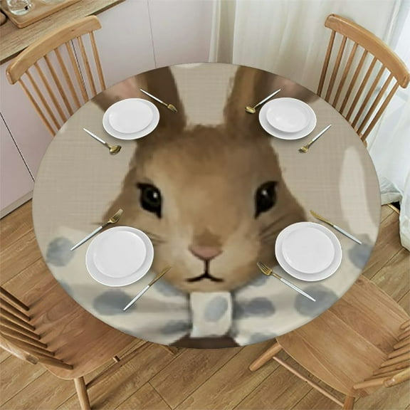 Elastic Round Tablecloth Fitted Tablecloths for Round Table