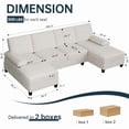 thumbnail image 5 of Walsunny U-Shaped Sectional Sofa Couch, 4 Seat U Shaped Oversized Clearance Sofa Set with Double Chaise for Living Room, White, 5 of 9