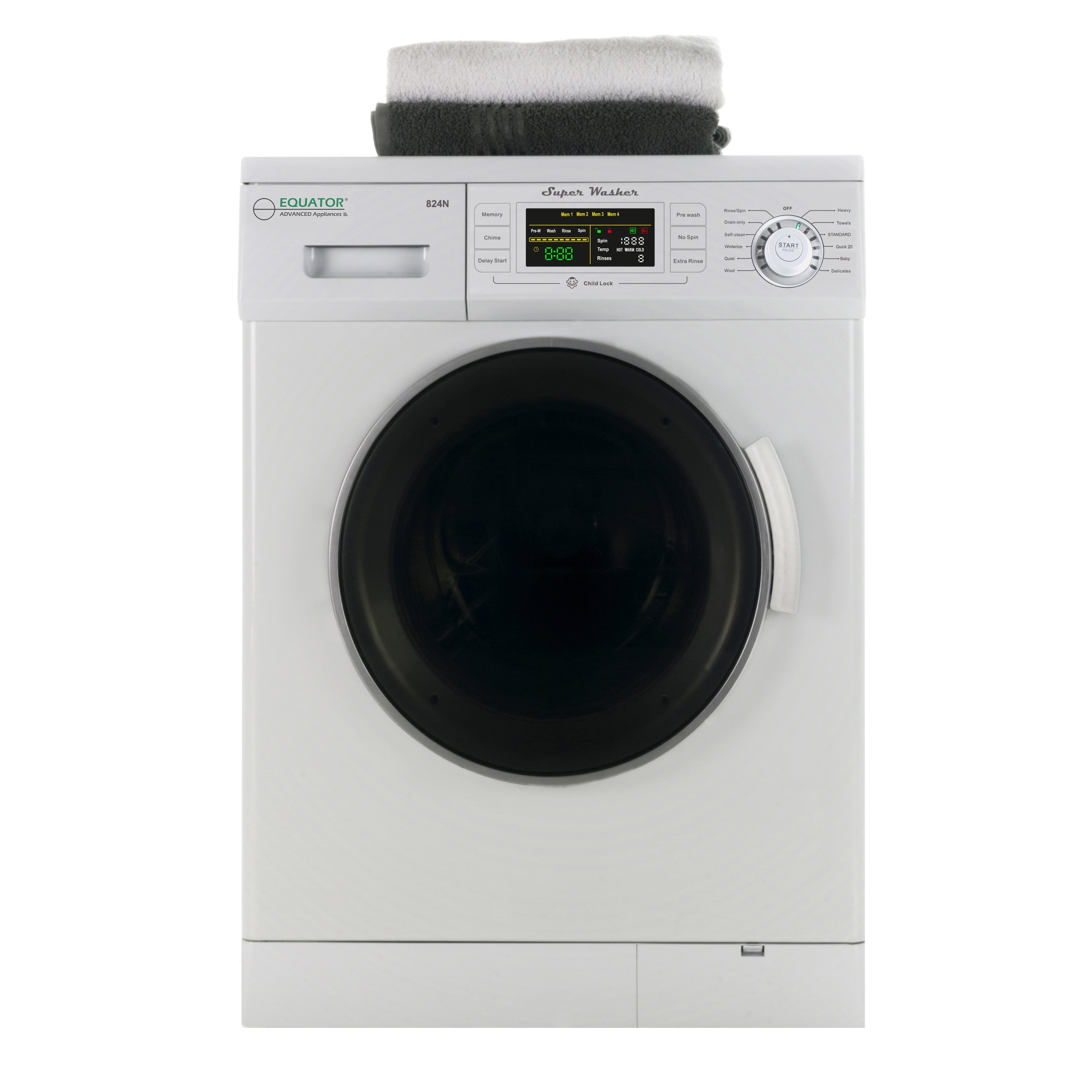 Equator 1.6 Cu. Ft. Compact Front Load Washer, White