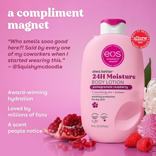 eos, Shea Better Body Lotion, 16 fl oz, Pomegranate Raspberry