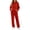 Red #125, variant on Women's 2 Piece Hoodie Set Pullover Sweatshirt and Cargo Wide Leg Pants Relaxed Casual Fall Fleece Sweatsuit Set