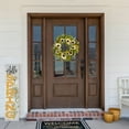 thumbnail image 2 of Northlight Sunflowers, Daisies and Pip Berries Floral Artificial Fall Harvest Wreath - 24", 2 of 9