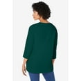 thumbnail image 2 of Woman Within Plus Size Perfect Three-Quarter Sleeve V-Neck Tunic, 2 of 6