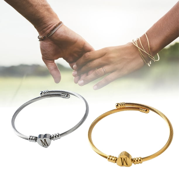 Brazalete Retorcido Brazalete, Pulsera De Cable Retorcido 2 Piezas Decoración Del Corazón Resistente Por Regalo Para Hombres