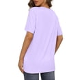 thumbnail image 3 of Womens V Neck Short Sleeve T Shirts Summer Tops Casual Loose Tees Trending Now Light 4XL, 3 of 6