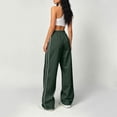 thumbnail image 4 of Womens Parachute Pants Y2k Baggy Wide Leg Track Pants Elastic Waist Jogger Sweatpants Hiking Pants Trousers Army Green XL, 4 of 5