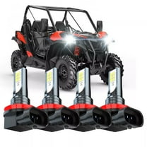 H11 LED Headlight Bulbs 6000K White 4Pcs - for 2018-2019 Can-Am Maverick Trail 800 1000R 9000LM
