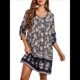 thumbnail image 2 of Vestido Informal de Verano para Mujer, Estilo Bohemio, con Borlas y Cuello Anudado, Larga 3/4, Estampado Floral Corto Albaricoque Negro L, 2 of 8