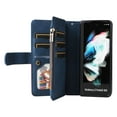 thumbnail image 3 of Multifunctional Case for Samsung Z Fold 4,[RFID Blocking] 9 Credit Cards Holder with Wrist Strap, Premium PU Leather Zipper Wallet Purse Magnetic Flip Phone Cover for Samsung Galaxy Z Fold 4, Blue, 3 of 12