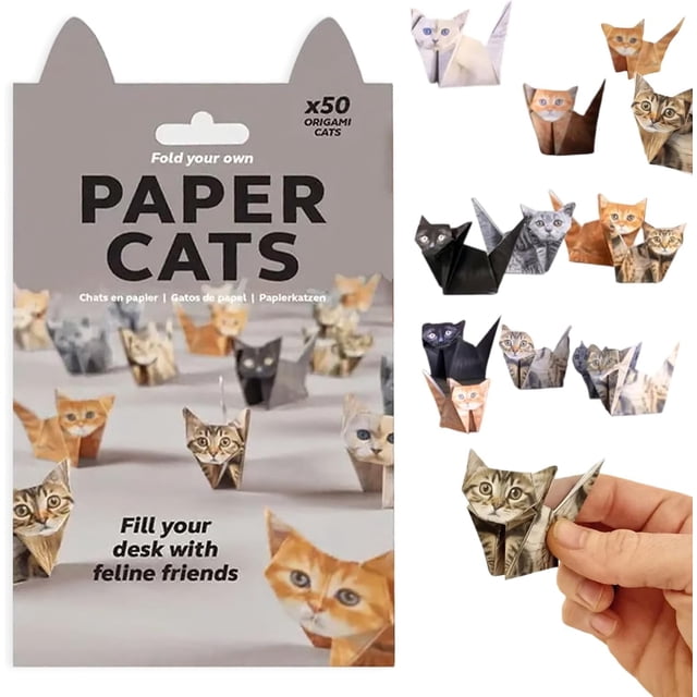 Kit DIY de Gatos de Papel con 50 Hojas de Papel Origami