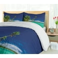 thumbnail image 5 of Ambesonne Fiji Duvet Cover Set, Exotic Beach and Coconut Trees, 2-Calking, Night Blue Turquouise, 5 of 7