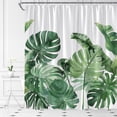 thumbnail image 2 of AMFD  Leaves Shower Curtain Green  Banana Monstera Leaf Summer Plant Jungle Botanical Bathroom Curtains Decor Fabric Set Include Hooks,(36" Wx70 H), 2 of 8