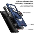 thumbnail image 4 of Compatible for AT&T Maestro 3 Case w/Tempered Glass Screen Protector [Military Grade] Ring Car Mount Kickstand Shockproof Hard Phone Case - Blue, 4 of 7