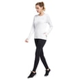 thumbnail image 4 of Baleaf Women's Thermal Fleece Tops Long Sleeve Running t-Shirt with Thumbholes Zipper Pocket White Size S, 4 of 7