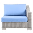 thumbnail image 3 of Modway Conway Outdoor Patio Wicker Rattan Right-Arm Chair in Light Gray Light Blue, 3 of 8