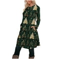 thumbnail image 6 of ZHYou Women Christmas Printed Dresses Holiday Themed Long Sleeve Shift Frock Crew Neck Soft Comfortable Festive Casual Mini Dress with Pockets,Green,S, 6 of 6