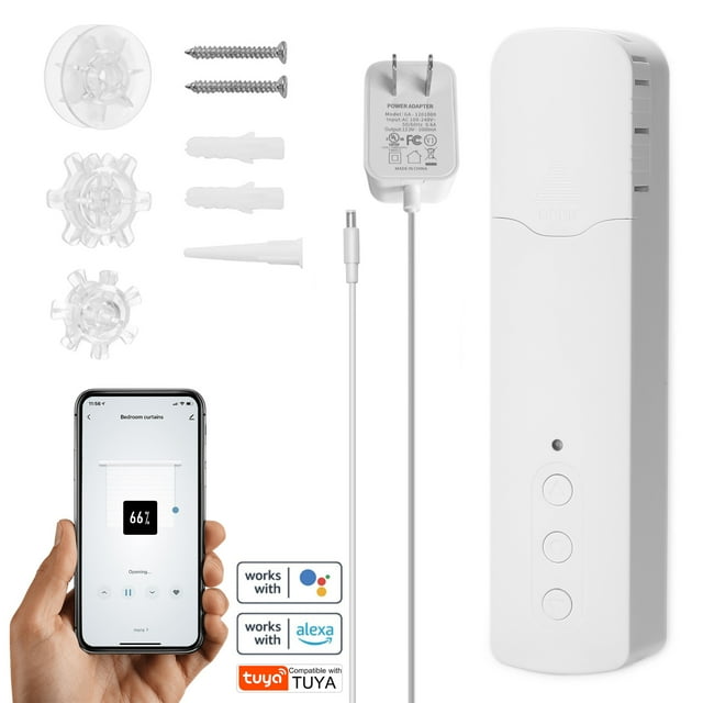 Controlador de cortinas Tuya WiFi TM616EGWT Motor de cortina de cuentas de tracción inteligente Hogar inteligente Hogar Hotel Motores eléctricos de cortina Control de aplicación de teléfono móvil Cont